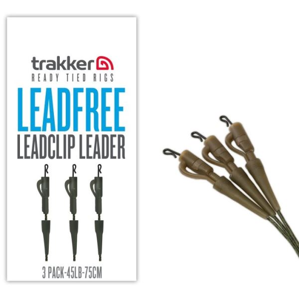 Trakker Montáž Leadfree Leadclip Leader 75 cm 45 lb 3 ks