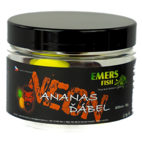 Emersfish Boilie Neonky Ananas Ďábel 50 g