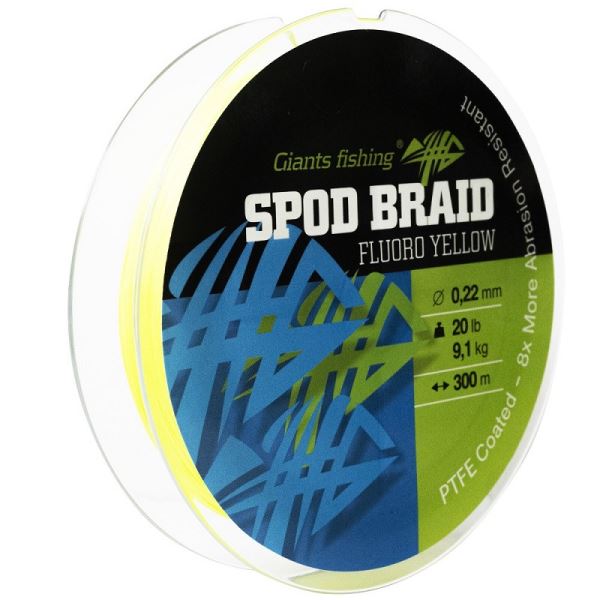 Giants Fishing Splétaná Šňůra Spod Braid Fluoro Yellow 300 m