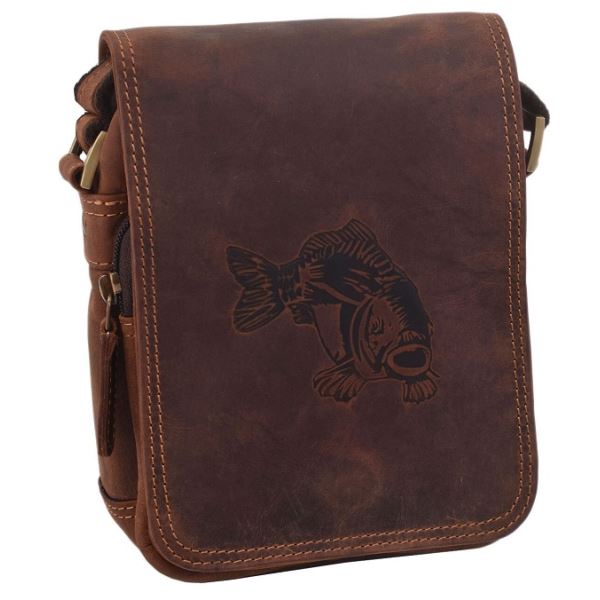 Mercucio Pánské Kožené Crossbody Tmavěhnědé Kapr