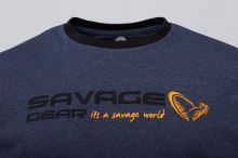 Savage Gear Triko Signature Logo T Shirt Blue Melange (3)