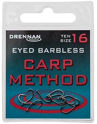 Levně Drennan háčky bez protihrotu eyed carp method barbless - velikost 10