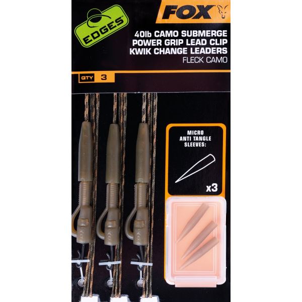 Fox Hotové Montáže Edges Camo Submerge Power Grip Lead Clip Kwik Change