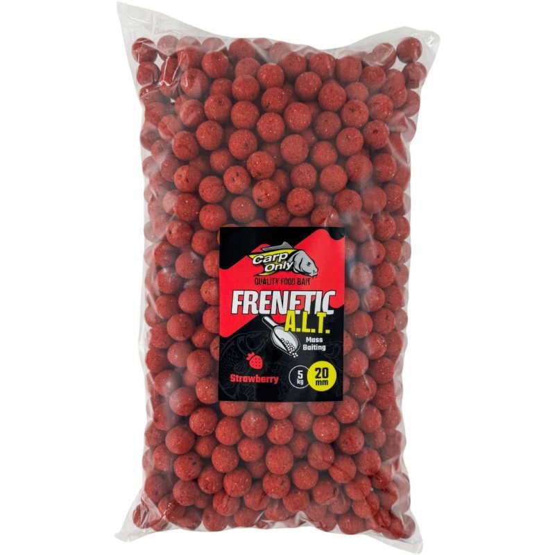 Levně Carp only boilies frenetic a.l.t. strawberry 5 kg-24 mm