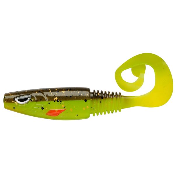 Berkley Gumová Nástraha Sick Curl Brown Chartreuse