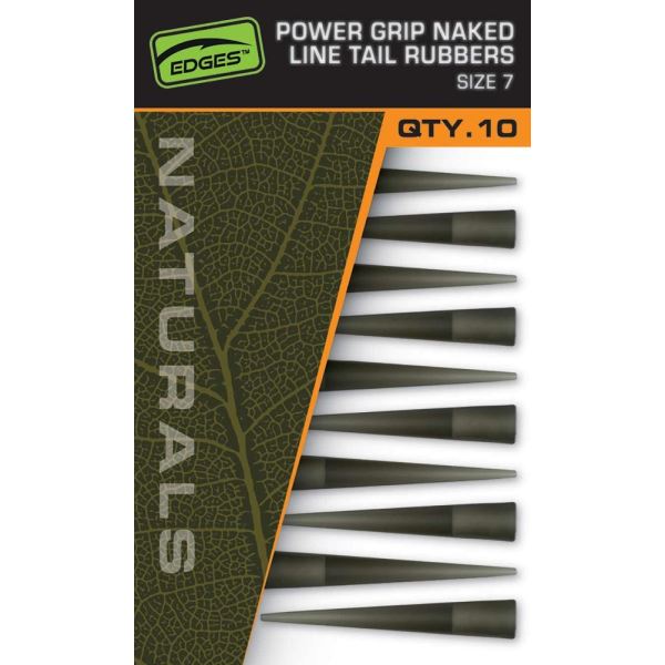 Fox Převleky Edges Naturals Power Grip Naked Line Tail Rubbers Size 7 10 ks