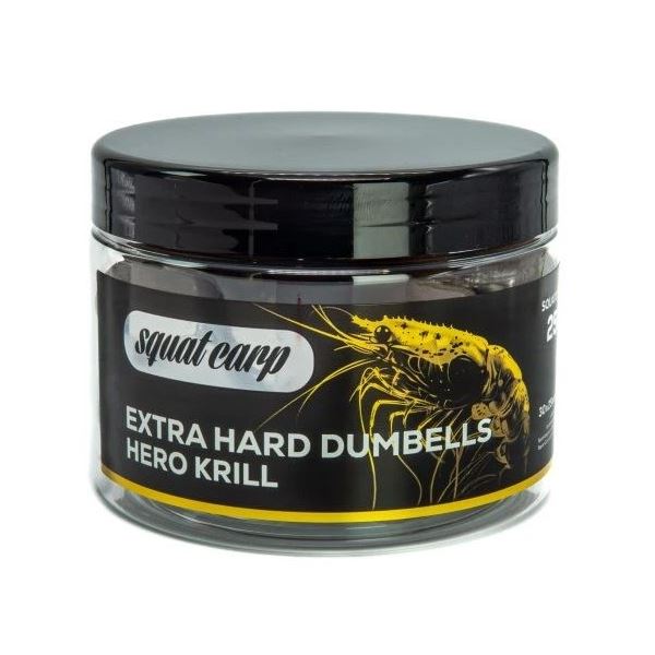 Squat Carp Tvrzené Boilies Extra Hard Dumbells Hero Krill 250 g 30x25 mm