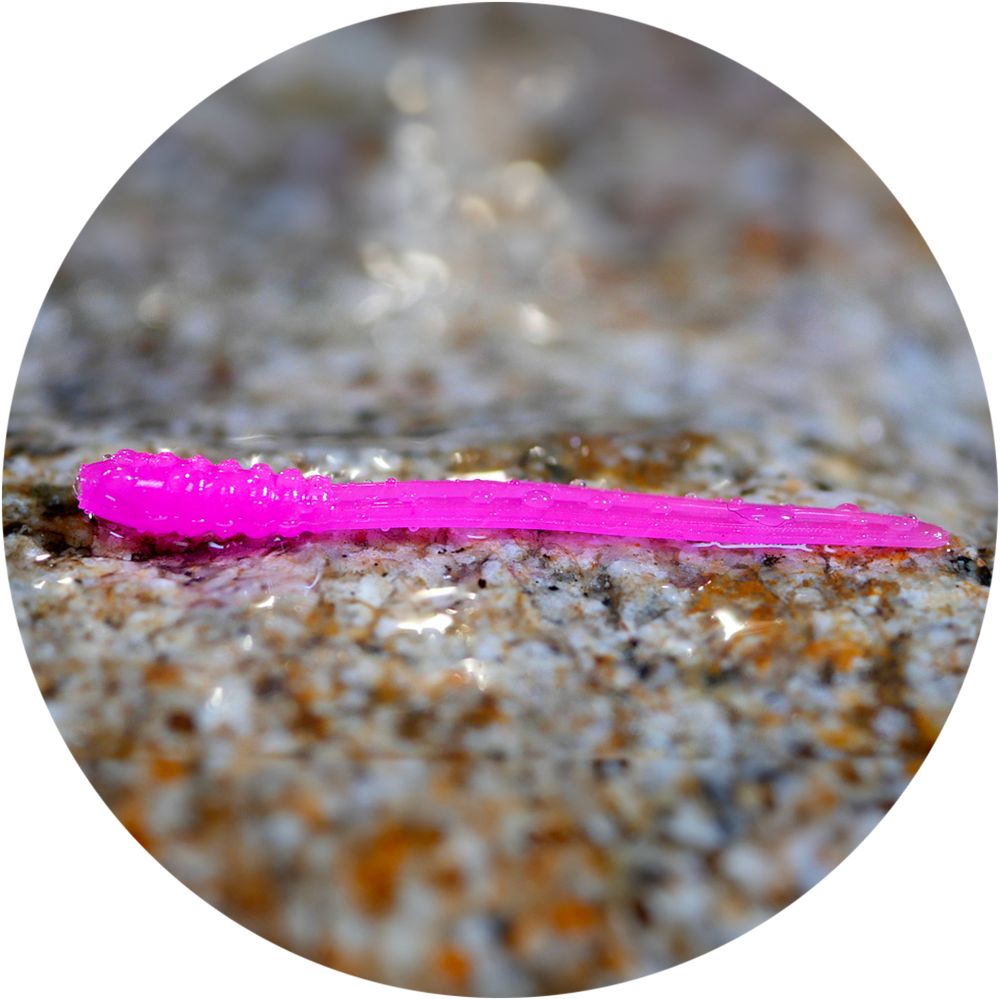 Redbass gumová nástraha micro tail signal pink uv color - s 48 mm