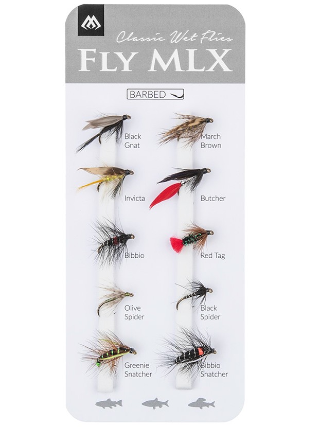 Levně Mikado sada umělých mušek wet flies barbless 10 ks
