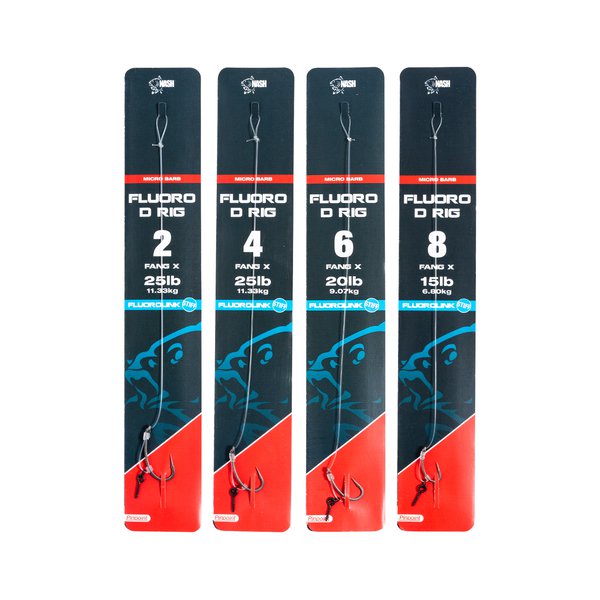 Nash návazec fluoro d rig micro barbed 9,07 kg - velikost 8
