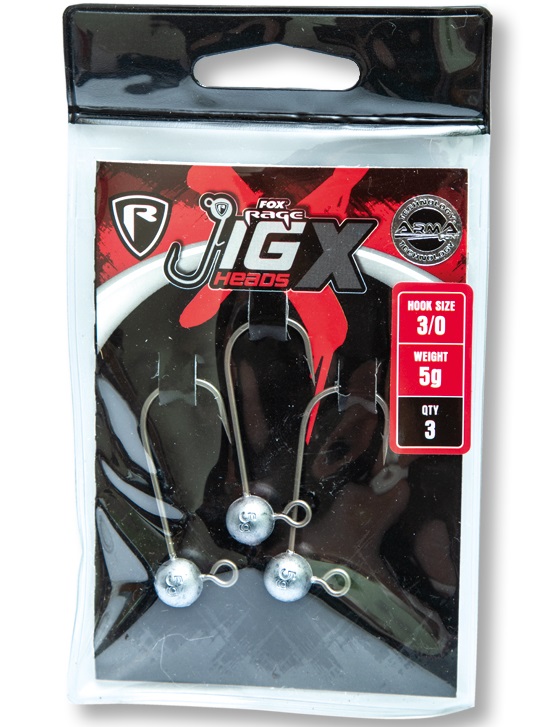 Fox rage jigová hlavička jig x jig heads háček 5/0 3 ks-15 g