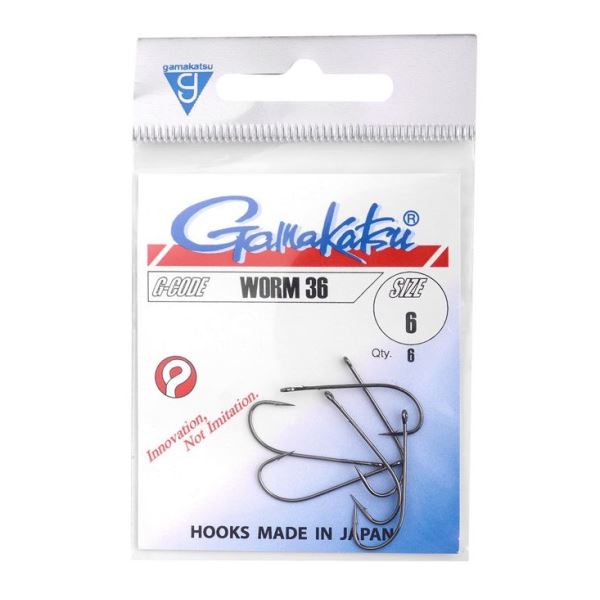 Gamakatsu Háčky Hook Worm 36  /0 (SPR) (Black)