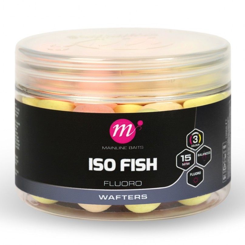 Levně Mainline balanced boilie fluoro wafters pink yellow white 15 mm - iso fish