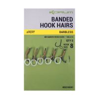 Korum Háček s Gumičkou Banded Hook Hairs Barbless - Velikost 10