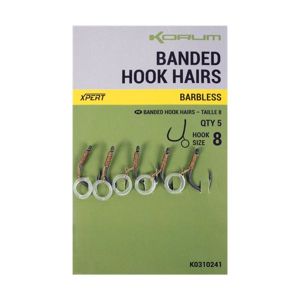 Korum Háček s Gumičkou Banded Hook Hairs Barbless