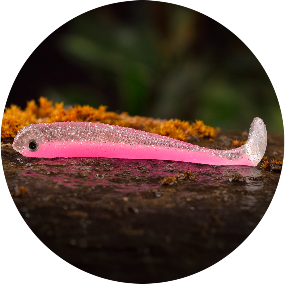 Redbass gumová nástraha ripper swimmer slim pink g uv - s 70 mm glow