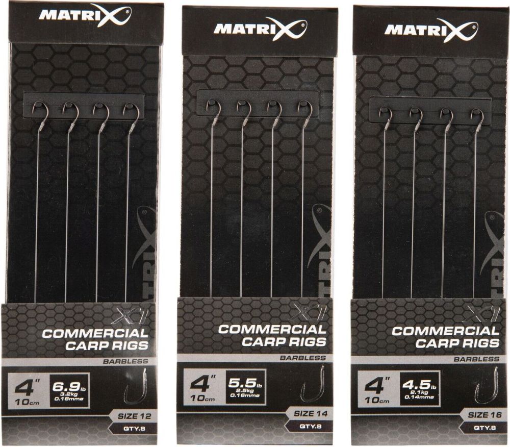 Matrix návazec x1 commercial carp rigs 10 cm - velikost háčku 14