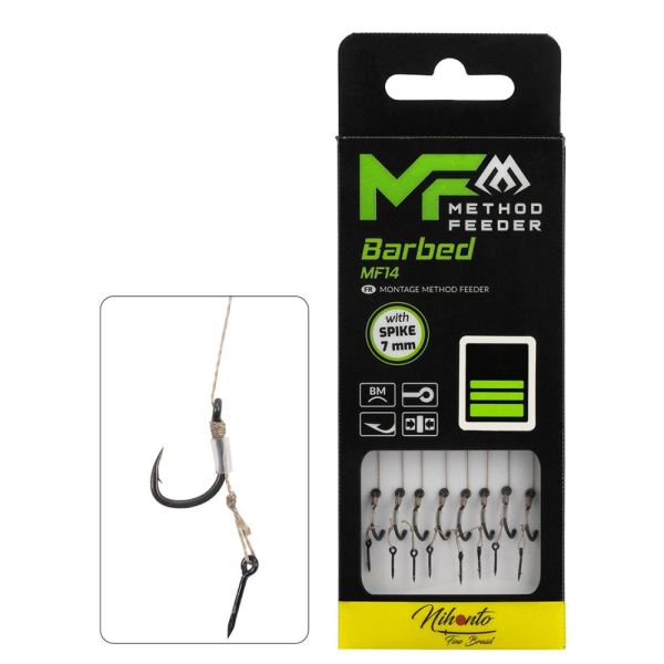 Mikado Návazec Feederový MF14 Braided S Jehlou Barbed 8 ks 10 cm