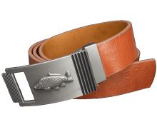 Kožený Opasek Kapr 40 mm Vruby Hnědý