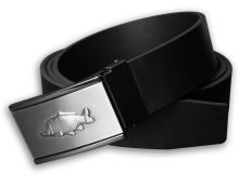 Kožený opasek 35 mm s kovovou přezkou Kapr - Černý