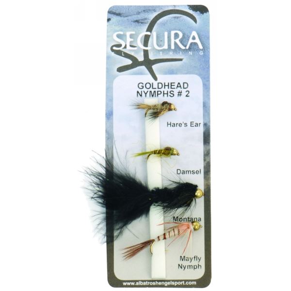 Secura Flyfishing Mušky Goldhead Nymphs #2 4 ks