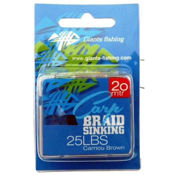 Giants Fishing Návazcová Šňůrka Carp Braid Sinking 20 m Camou Brown