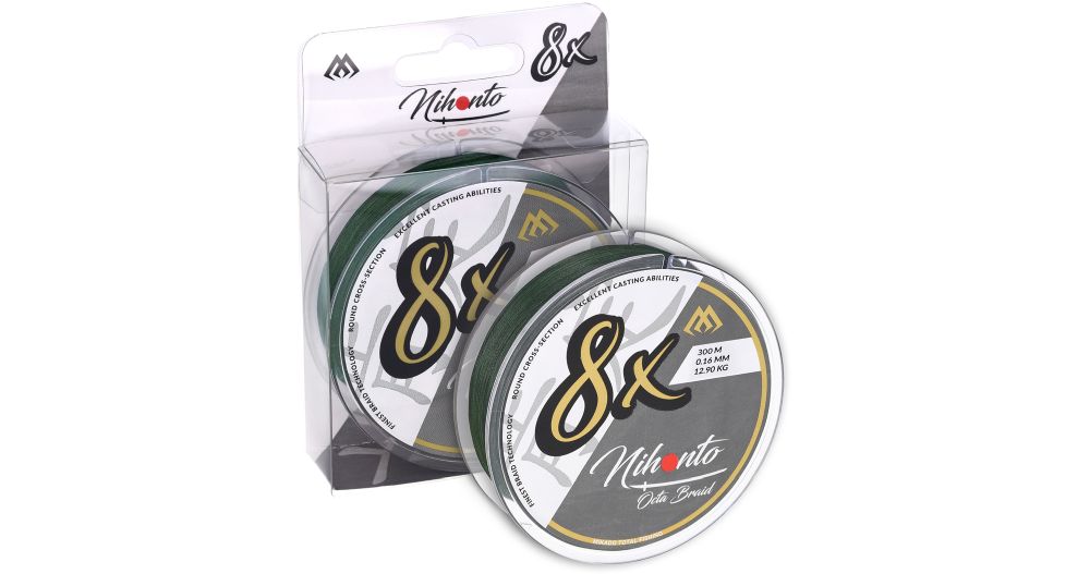 Levně Mikado pletená šňůra nihonto octa braid zelená 300 m - 0,08 mm 5,15 kg