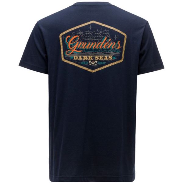 Grundéns Tričko Dark Seas X Grundens Watercraft SS T-Shirt Dark Navy