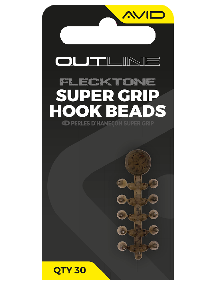 Avid carp zarážky stoper outline flecktone super grip hook beads