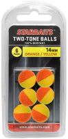 Starbaits Plovoucí Kuličky Two Tones Balls 6 ks - 14 mm Oranžová Žlutá