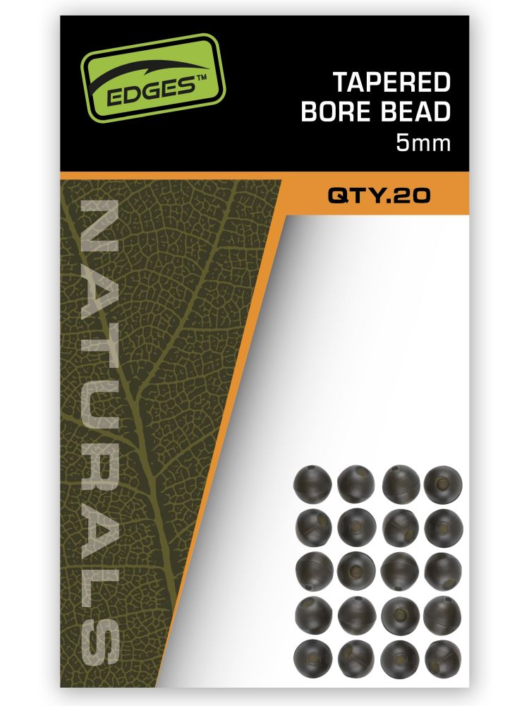 Fox nárazové kuličky edges naturals tapered bore bead 5 mm 20 ks