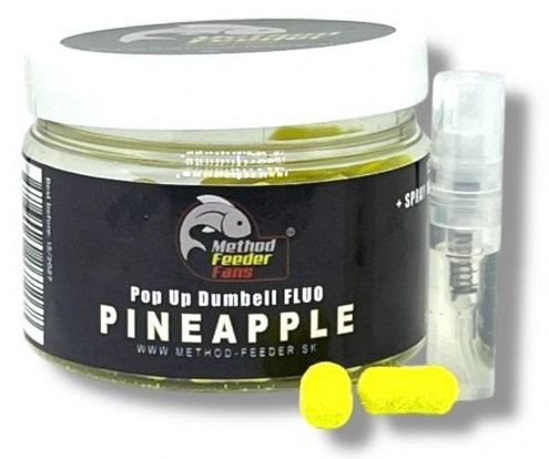 Method feeder fans plovoucí dumbell pop up 8x15 mm 100 ml + sprej esence 2 ml - ananas