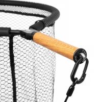 Fencl Muškařský Podběrák King XXL Natur Se Silikonovou Sítí Magnetický Držák a Pojistné Lanko Plovoucí 68x54 cm (5)