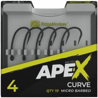 RidgeMonkey Háček Ape-X Curve Barbed 10 ks - Velikost 4