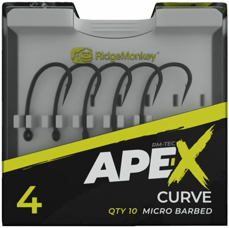 Ridgemonkey háček ape-x curve barbed 10 ks - velikost 8