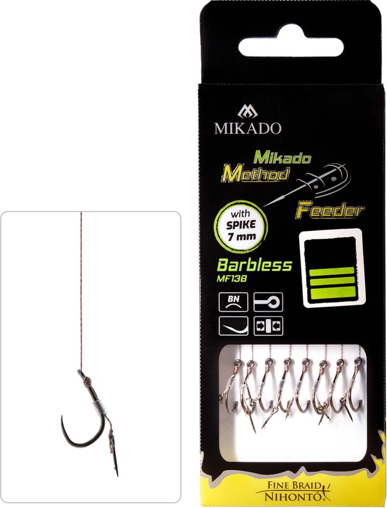 Mikado návazec feederový mf s jehlou barbless 8 ks 10 cm - 0,12 mm vel. 12 db