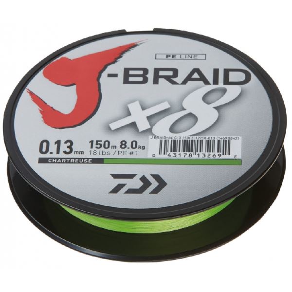 Daiwa Splétaná Šňůra J-Braid Chartreuse 150 m