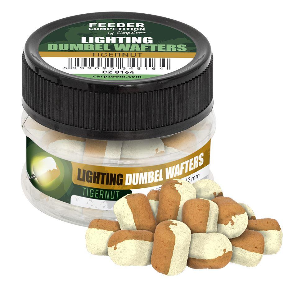 Levně Carp zoom svítící wafters fc lighting dumbel wafters 15 g 8x12 mm - tygří ořech