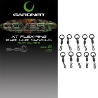 Gardner Obratlíky Covert XT Flexi-Ring Kwik Lok Swivels 10 ks Velikost 12