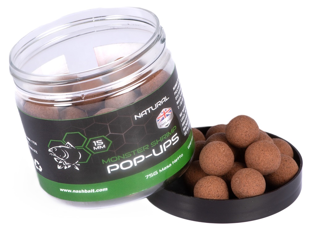 Nash plovoucí boilie pop ups monster shrimp natural 75 g - 20 mm