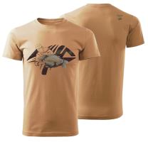 Giants Fishing Tričko Pánské Rybář s Kaprem Béžové