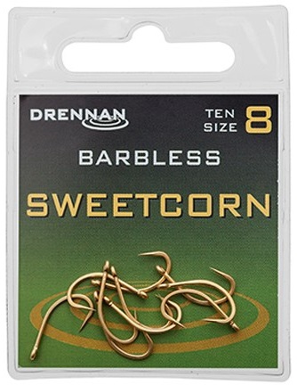 Drennan háčky bez protihrotu sweetcorn barbless - velikost 14