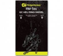 RidgeMonkey Rychlovýměnný Obratlík s kroužkem Quick Change Heli Ring Swivel-velikost 8