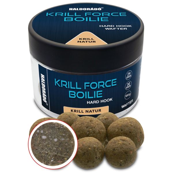 Haldorádó Tvrzené Boilie Krill Force Hard Hook Boilies Wafters 100 g 24/30 mm