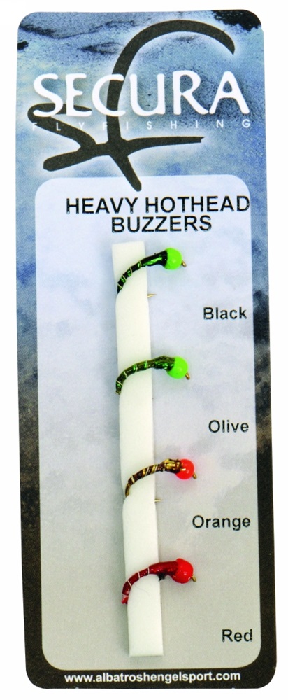 Levně Secura flyfishing mušky heavy hothead buzzers 4 ks