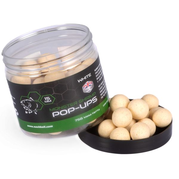 Nash Plovoucí Boilie Pop Ups Monster Shrimp White 75 g