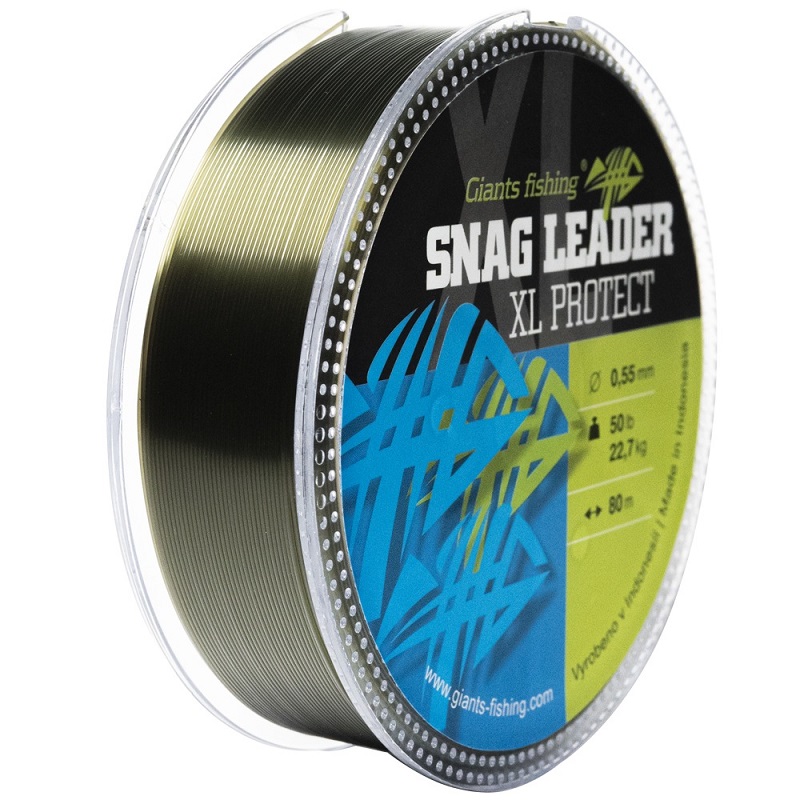 Levně Giants fishing šokový vlasec snag leader xl protect army green 80 m - 0,50 mm 20,5 kg