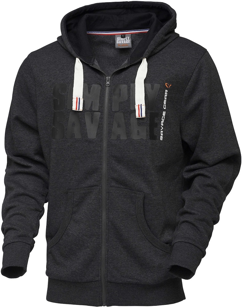 Savage gear mikina simply savage raw zip hoodie-velikost s