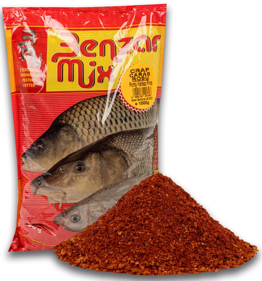 Levně Benzar mix krmítková směs 1 kg - kapr-karas (červená)
