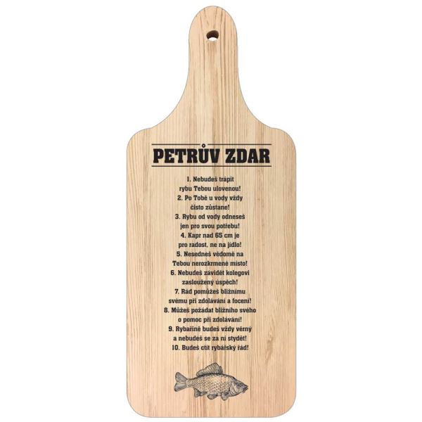 BG Dekorační Kuchyňské Prkénko Pro Rybáře Rybářské Desatero